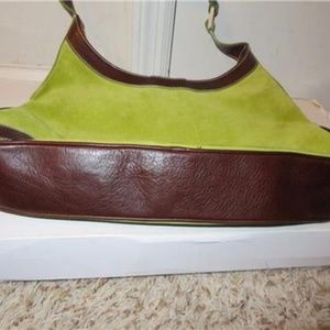 Jonathan Adler Bags - JONATHAN ADLER GREEN SUEDE/BROWN LEATHER BAG Jonathan Adler Bags - JONATHAN ADLER GREEN SUEDE/BROWN LEATHER BAG